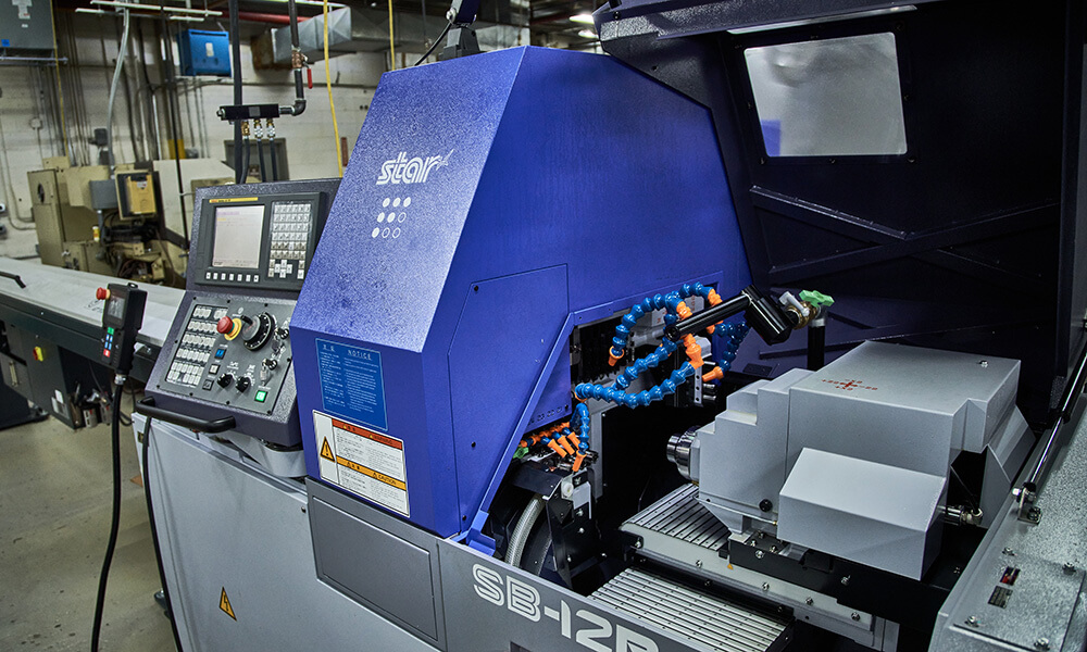 plastic cnc turning machine side view